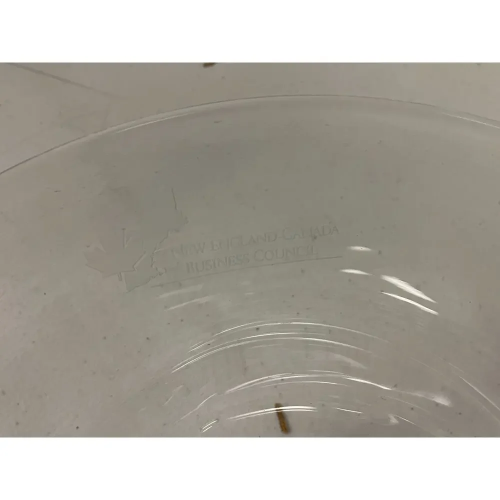 Simon Pearce Hand Blown Clear Glass Flared Centerpiece Bowl Signed 10
